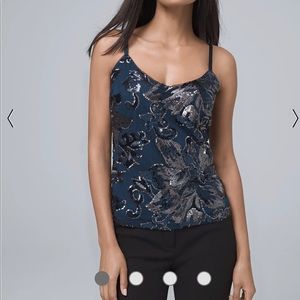 WHITE HOUSE BLACK MARKET SEQUIN FLOWER CAMI*NEVER WORN*